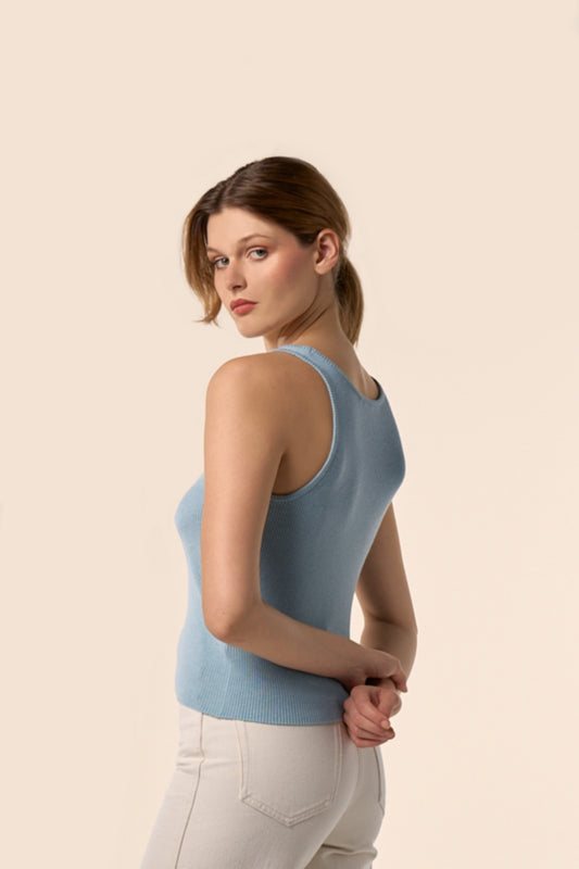 TOP EMMA BLEU POUDRÉ